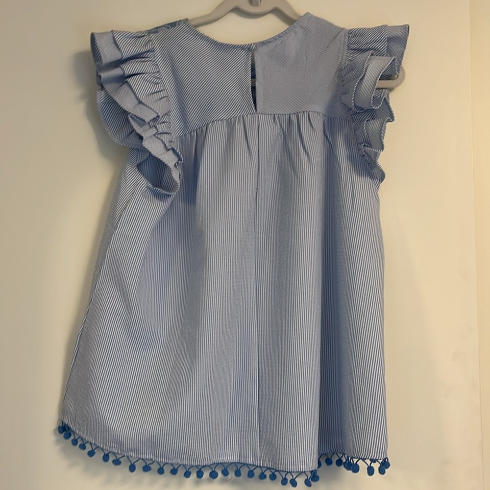 Umgee Blue Ruffle Top - Picture 2 of 3